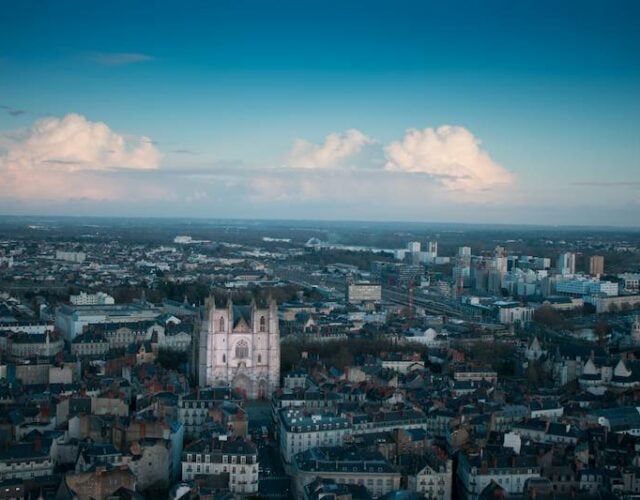 Vue du ciel de Nantes
