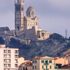 View of the Notre-Dame de la Garde in Marseille - France